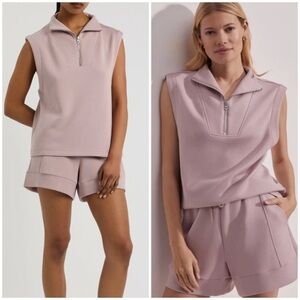 Varley Magnolia Sleeveless Half Zip Tank SZ S